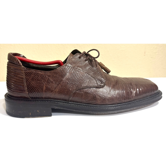 EUC Mezlan Platinum Genuine Lizard Brown Square Toe Dress Shoe- Size 10M main image 9